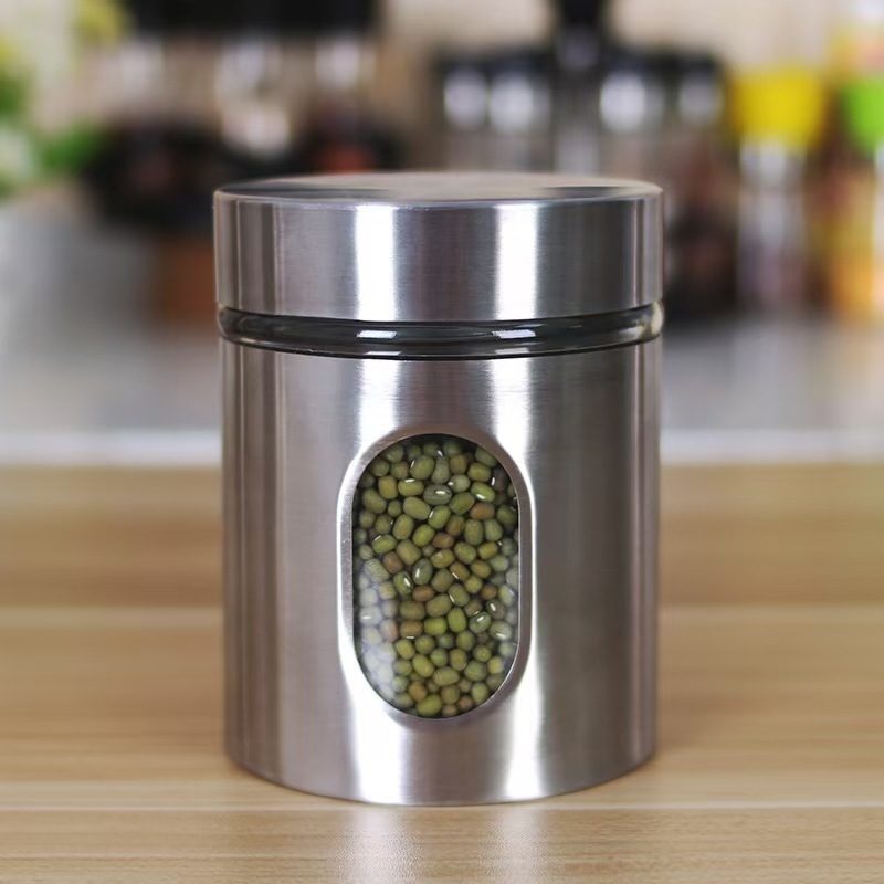Üvegből készült zárható tárolóüveg átlátszó testtel, gabonafélék, tea és élelmiszerek tárolására, 800–1000 ml