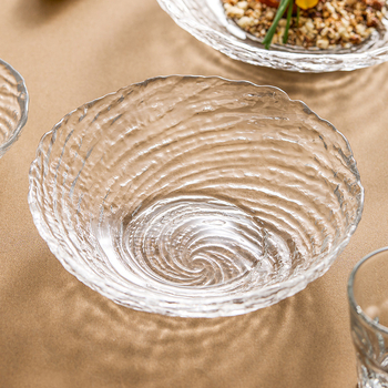 Canghai üveg gyümölcs tál, mély, luxus stílusban a gyümölcsök, saláta és joghurt számára; otthoni használatra, elegáns gyümölcstál
