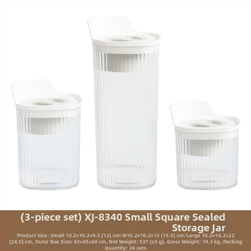 Little Jane Family műanyag szögletes, légmentesen záródó gabonatároló tartály, 1–2 l