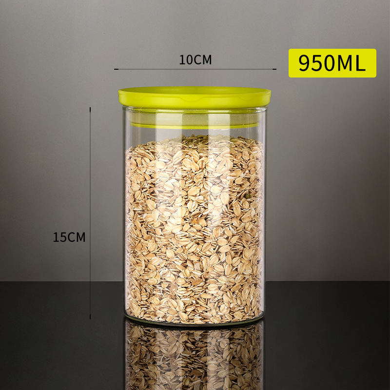 PP fedéllel ellátott boroszilikát üvegtárolók – konyhai gabonák tárolására, nedvesség- és kártevőálló, hermetikus, 800–1000 ml