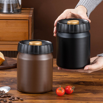 304 rozsdamentes acél zárható tárolóedény, nyomófedéllel a frissesség megőrzéséhez, 800-1000 ml, gabonák és tea számára, nedvességálló