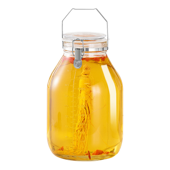 Japán stílusú légmentesen záró üveg fermentáló edény automata szellőztetéssel és enzimpalackkal, hengeres tárolóedény (4,1–5 L)