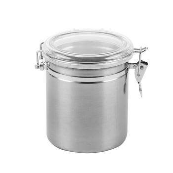 Rozsdamentes acélból készült hermetikusan záródó tárolóedény, 800–1000 ml – kávéhoz, teához, tejporhoz, édességekhez, aszalt gyümölcsökhez és porokhoz