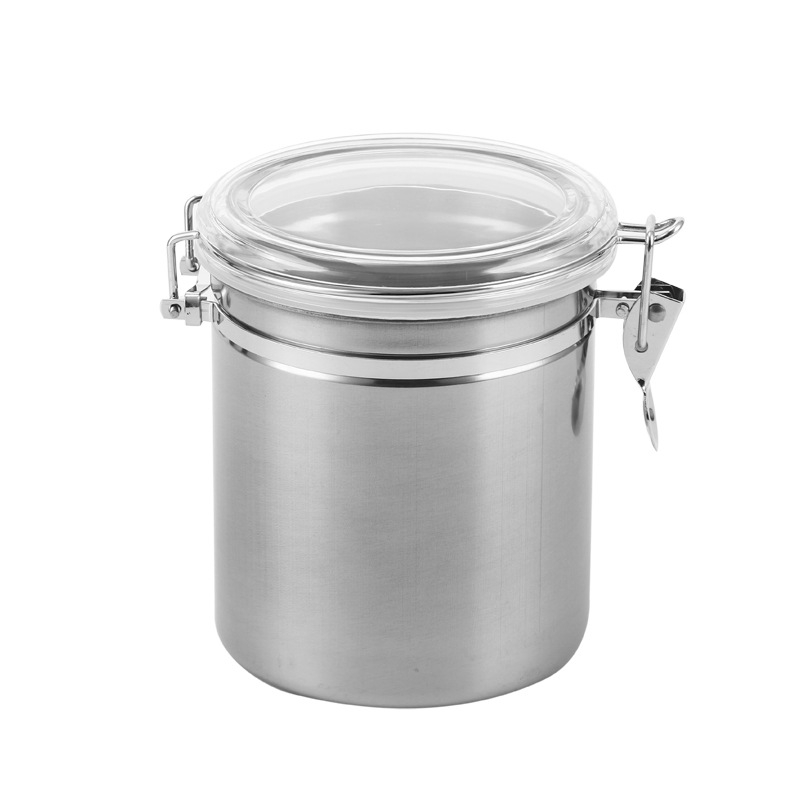 Rozsdamentes acélból készült hermetikusan záródó tárolóedény, 800–1000 ml – kávéhoz, teához, tejporhoz, édességekhez, aszalt gyümölcsökhez és porokhoz