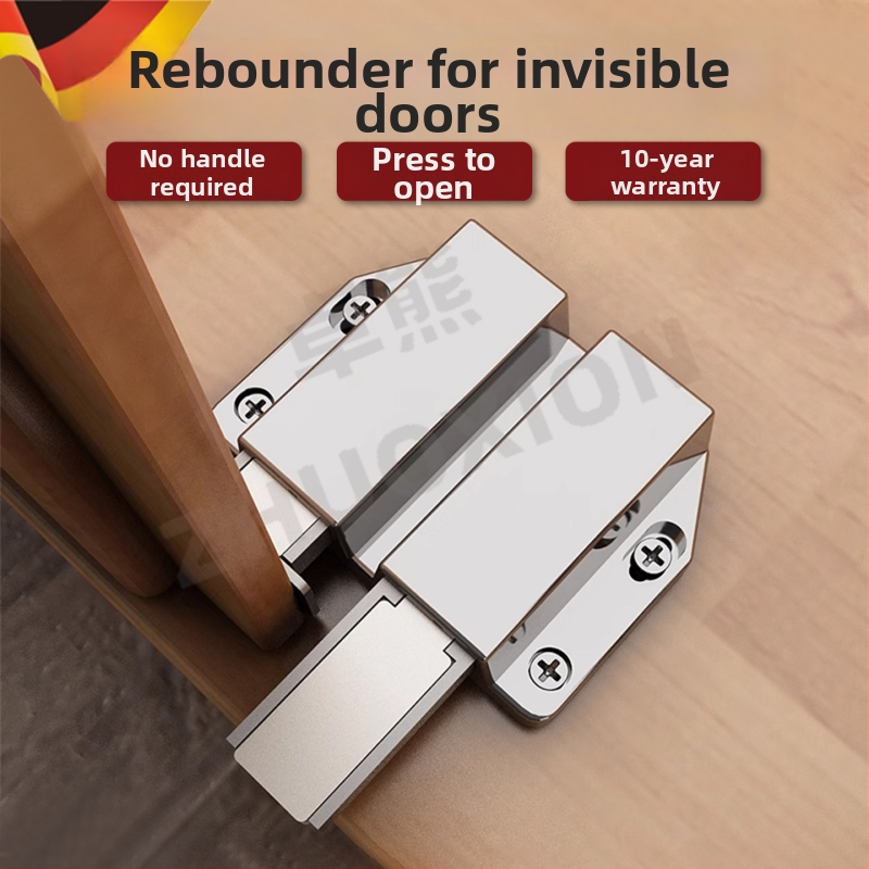 Rebounder pre neviditeľné dvere, skriňa s dvomi dverami, magnetický doraz dverí a rebounder pre botník