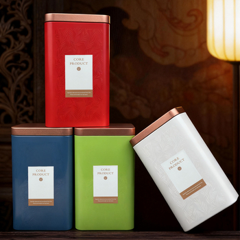 125 g négyszögletes fémdoboz teához, fekete és zöld tea, UV nyomtatás