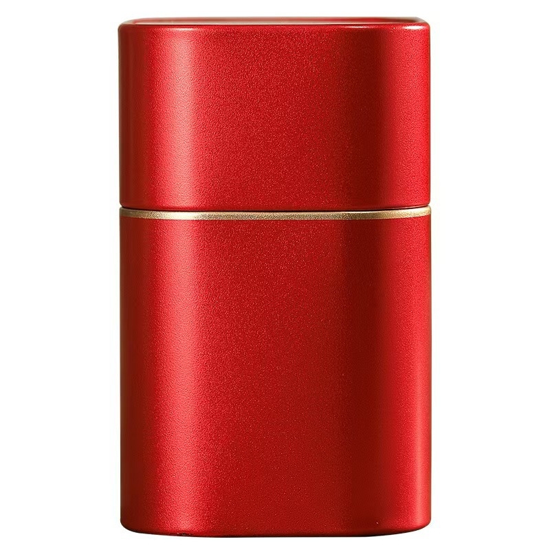 Φορητό μεταλλικό κουτί τσαγιού, 50 g Jin Junmei, σφραγισμένο τετράγωνο κουτί με ματ φινίρισμα, μονόχρωμο σχέδιο