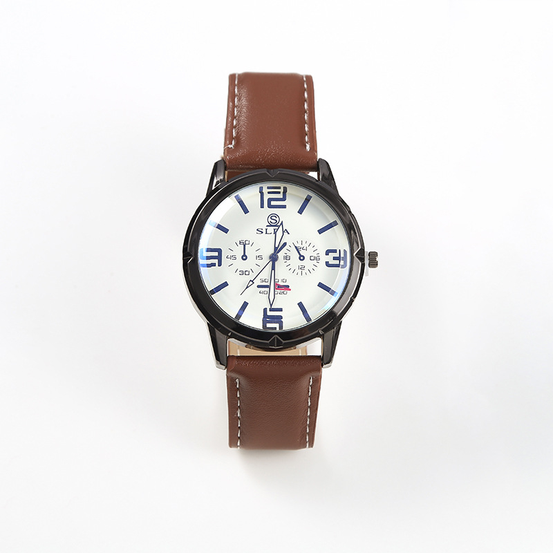 Ανδρικό ρολόι Quartz με λουρί PU — λεπτό, καθημερινό επιχειρηματικό στυλ