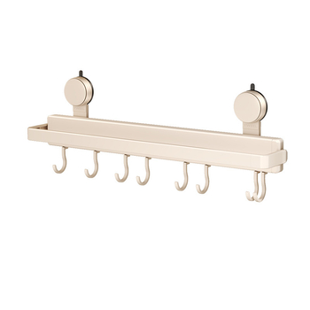 Ράφι κουζίνας με βεντούζα για τοίχο, αγκίστρια για σπατούλες και κουτάλια, αποθήκευση πετσέτας