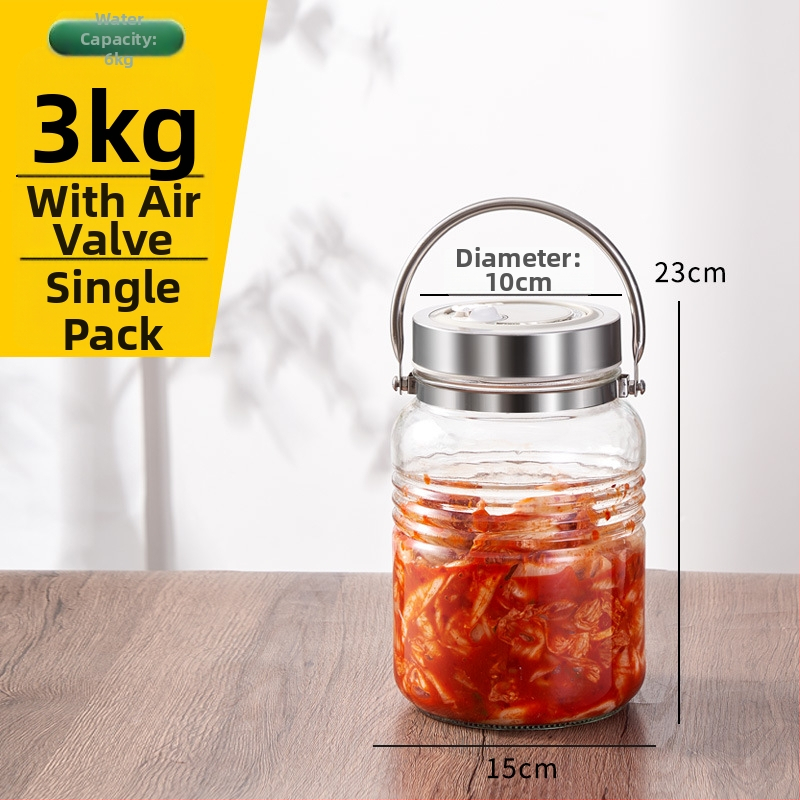 Sklenený pohár na nakladané zeleniny, veľký objem, široký otvor, 3000 ml