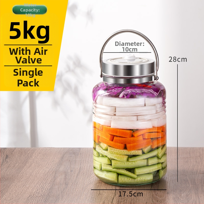 Sklenený pohár na nakladané zeleniny, veľký objem, široký otvor, 3000 ml