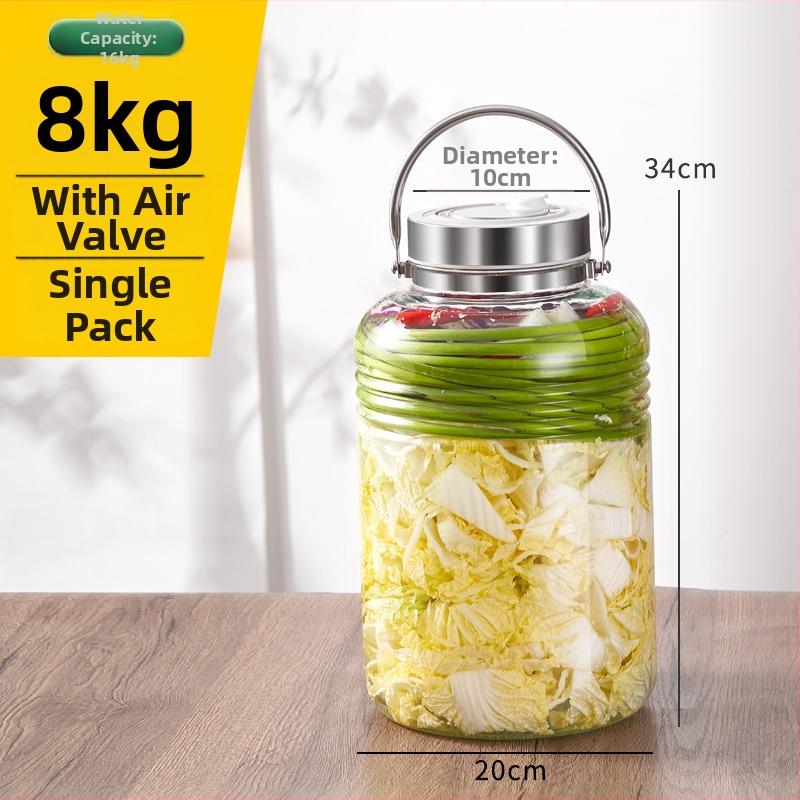 Sklenený pohár na nakladané zeleniny, veľký objem, široký otvor, 3000 ml