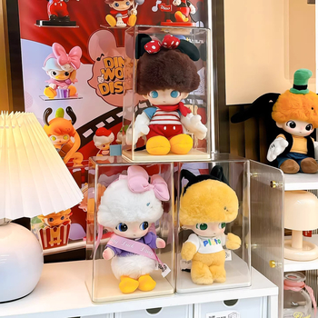 Bubble Mart Dimoo Disney Θήκη αποθήκευσης και προβολής βινύλ φιγούρων με διαφανές κάλυμμα κατά της σκόνης και ράφι για στοίβαξη