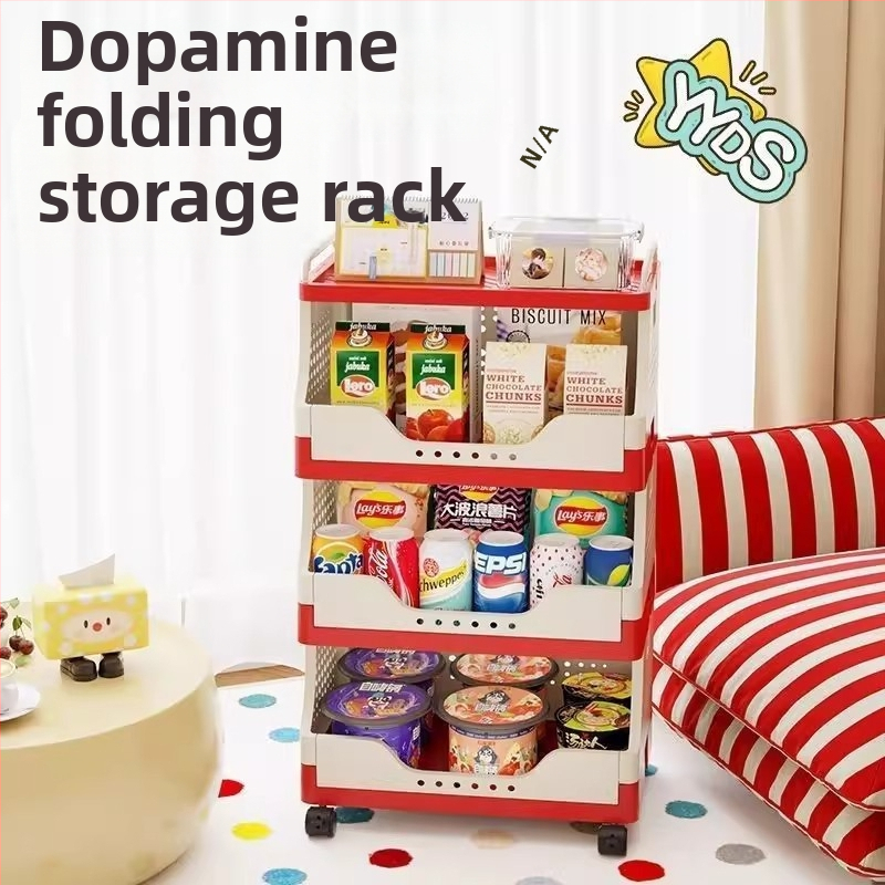 Dopamine Trolley na uskladnenie občerstvenia, viacposchodový podlažný organizér s kolieskami
