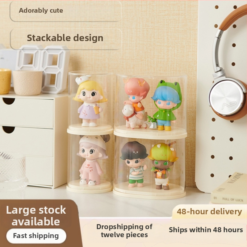 Priehľadný akrylátový displejový box pre figúrky typu blind box, s vekom