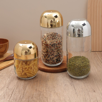 Set de borcane din sticlă pentru bucătărie, cu capac etanș, decorativ, 501–800 ml