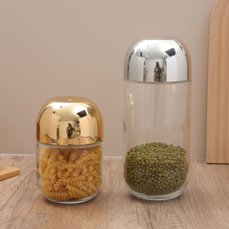 Set de borcane din sticlă pentru bucătărie, cu capac etanș, decorativ, 501–800 ml