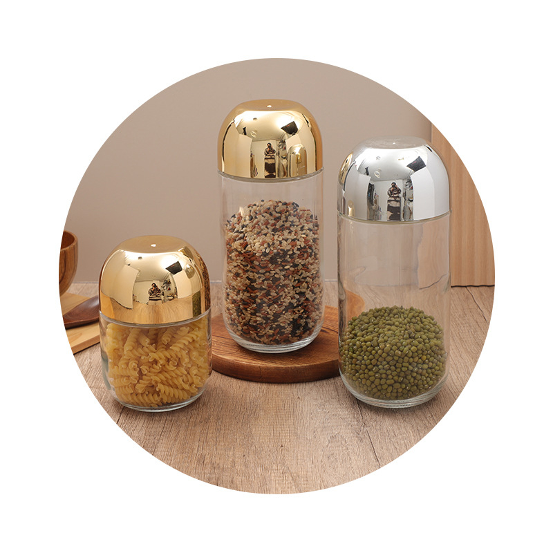 Set de borcane din sticlă pentru bucătărie, cu capac etanș, decorativ, 501–800 ml