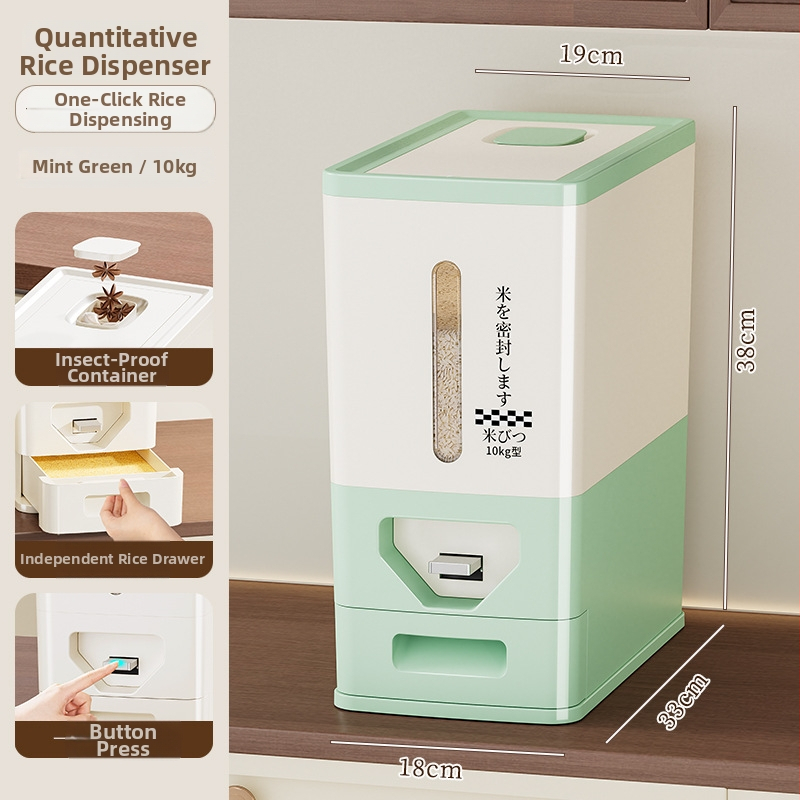 Tlačený zásobník na ryžu, 5 kg / 10 kg, uzavretý, odolný voči vlhkosti, proti hmyzu, potravinárskej kvality