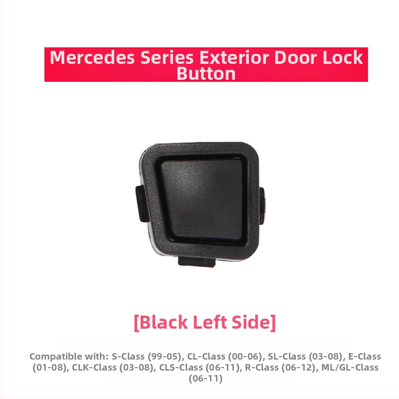 Externé tlačidlo páky dverí pre Mercedes‑Benz R‑Class W251 a M‑Class W; tlačidlo zámku dverí pre E‑Class W211 a S‑Class W220
