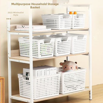 Plastová stolová krabička na drobnosti, hračky a knihy — kockovaný vzor, kapacita 12, bez veky, moderný minimalistický štýl