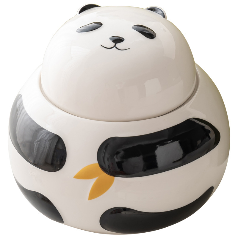 Keramična posuda za čaj s motivom panda, hermetički poklopac, darovna kutija za čaj