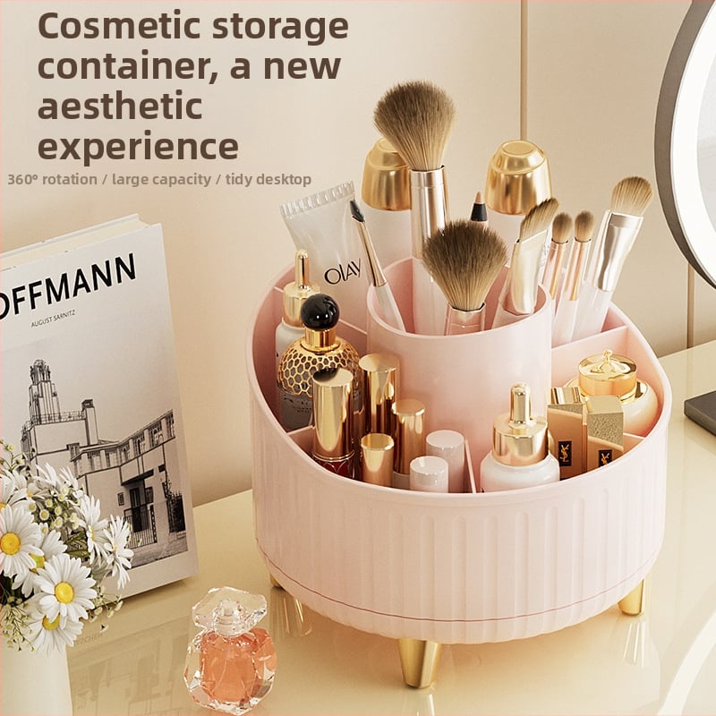 Otočný stolný organizér kozmetiky na rúže a make-up, s priehradkami a prachotesnosťou, veľká kapacita