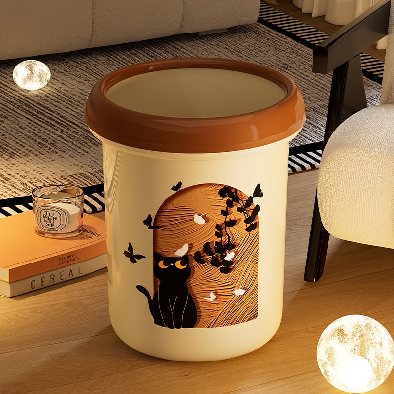 Kućni koš za otpad u stilu sredine stoljeća, bez poklopca, 12 L, za dnevni boravak i kuhinju, elegantan i sladak.