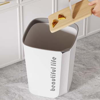 Plastični koš za smeće 10 L, bez poklopca, kvadratnog oblika, nordijski minimalistički moderni dizajn, za dom, spavaću sobu, ured, dnevni boravak