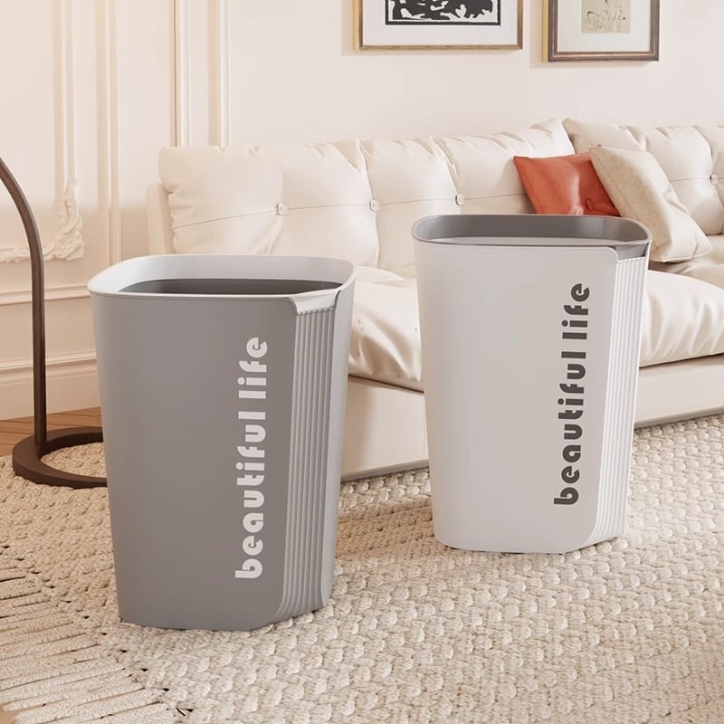 Plastični koš za smeće 10 L, bez poklopca, kvadratnog oblika, nordijski minimalistički moderni dizajn, za dom, spavaću sobu, ured, dnevni boravak