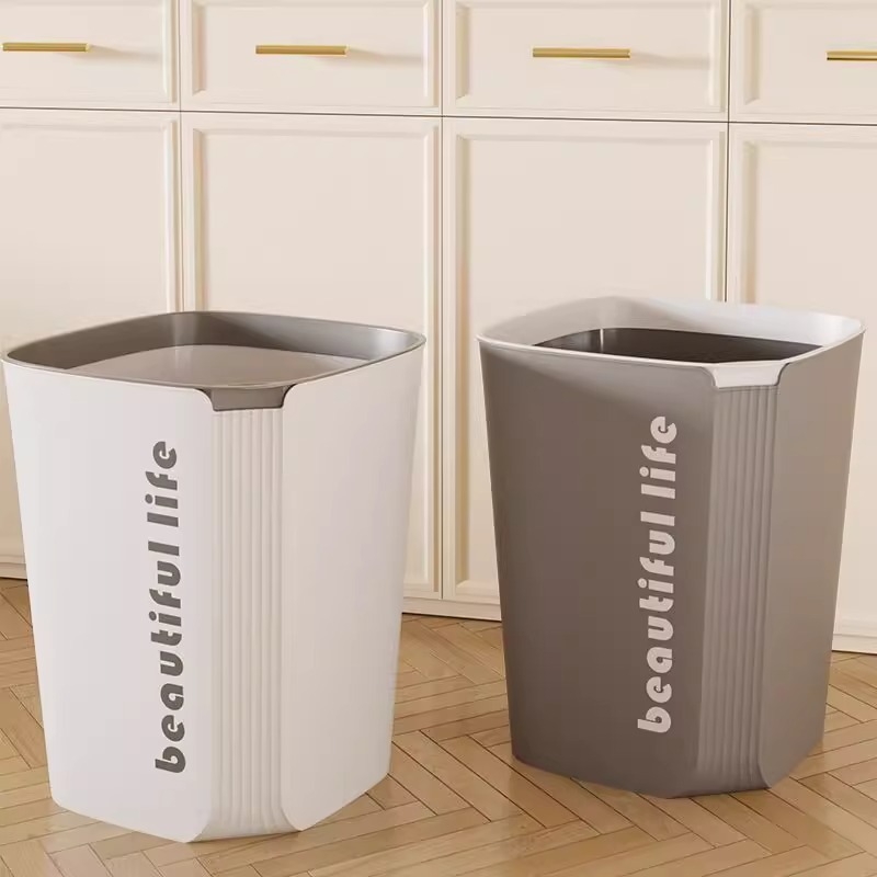 Plastični koš za smeće 10 L, bez poklopca, kvadratnog oblika, nordijski minimalistički moderni dizajn, za dom, spavaću sobu, ured, dnevni boravak