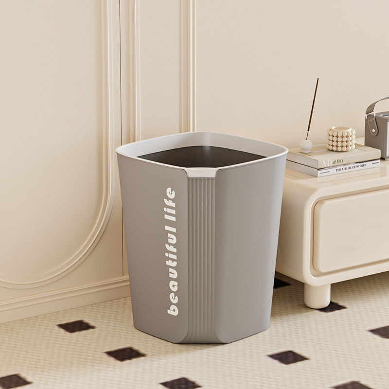 Plastični koš za smeće 10 L, bez poklopca, kvadratnog oblika, nordijski minimalistički moderni dizajn, za dom, spavaću sobu, ured, dnevni boravak