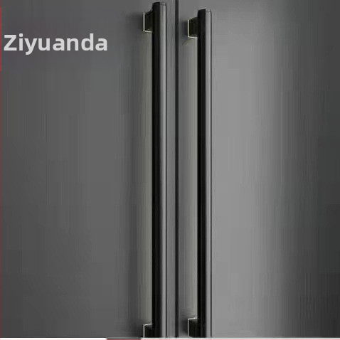 Moderná minimalistická rukoväť na sklenené dvere z nehrdzavejúcej ocele, štvorhranná rúra, tvaru H, brúsený zrkadlový povrch