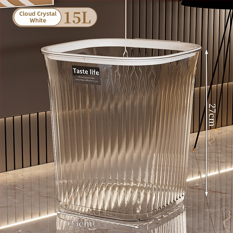 Priestranný priehľadný kôš na odpadky na domáce použitie, elegantný luxusný dizajn, veľká kapacita, vhodný pre kuchyňu, obývačku a kúpeľňu, 12 l alebo viac