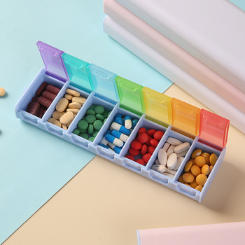 Nova kutija za lijekove s 7 pretinaca, prenosiva, velika kapaciteta za tjednu dozu vitamina i lijekova