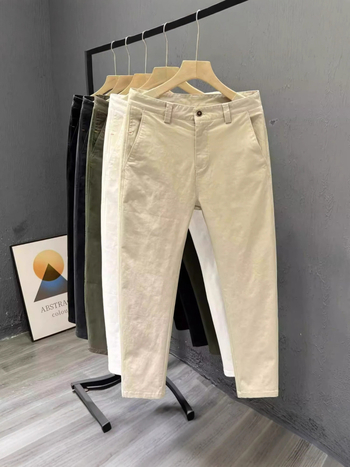 Hlače od 100% pamuka, ravni kroj, britski stil, minimalistične i umjetničke svakodnevne hlače