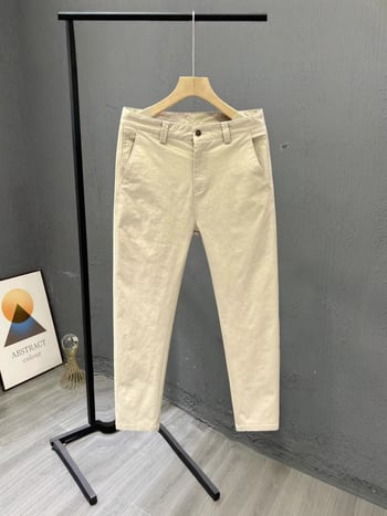 Hlače od 100% pamuka, ravni kroj, britski stil, minimalistične i umjetničke svakodnevne hlače