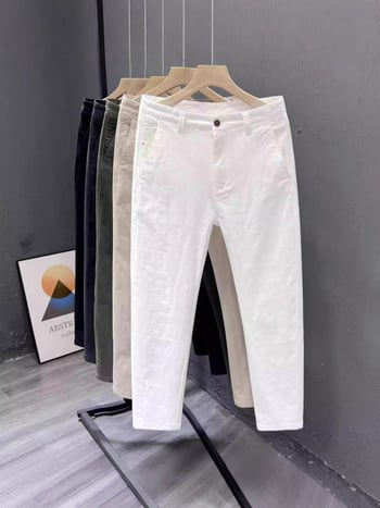 Hlače od 100% pamuka, ravni kroj, britski stil, minimalistične i umjetničke svakodnevne hlače