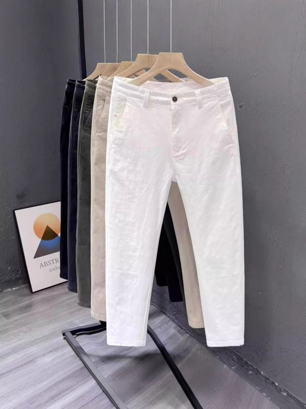 Hlače od 100% pamuka, ravni kroj, britski stil, minimalistične i umjetničke svakodnevne hlače