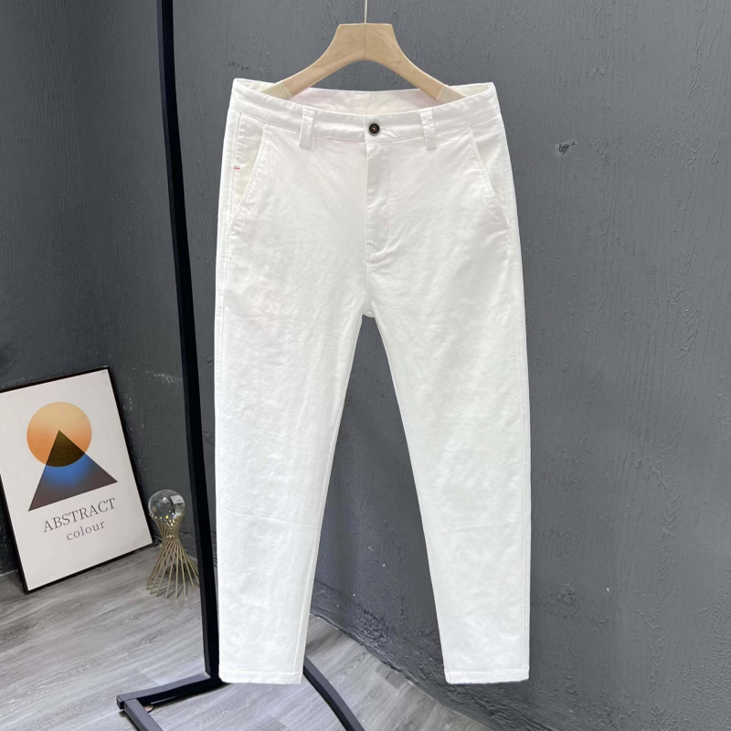 Hlače od 100% pamuka, ravni kroj, britski stil, minimalistične i umjetničke svakodnevne hlače