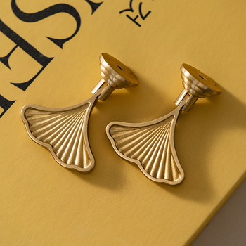 Ručka od mesinga s listom ginka za vrata ormarića, ladice i vrata garderobe