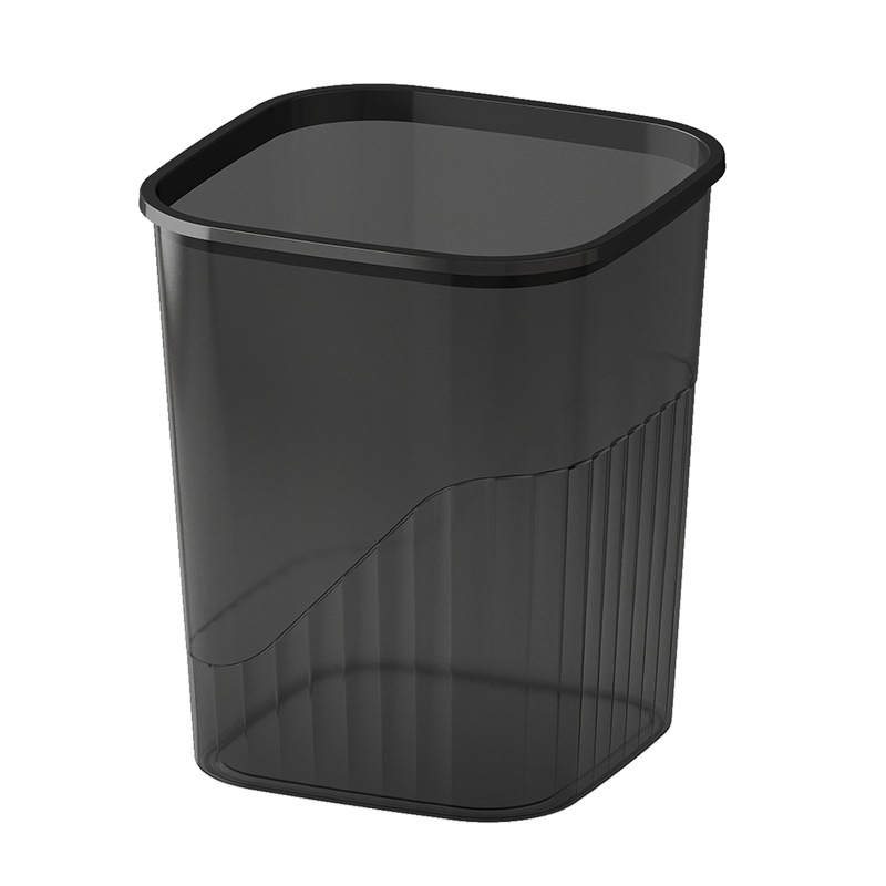 Prozirni četvrtasti plastični kantu za smeće s poklopcem, kupaonica i ured, 12 L