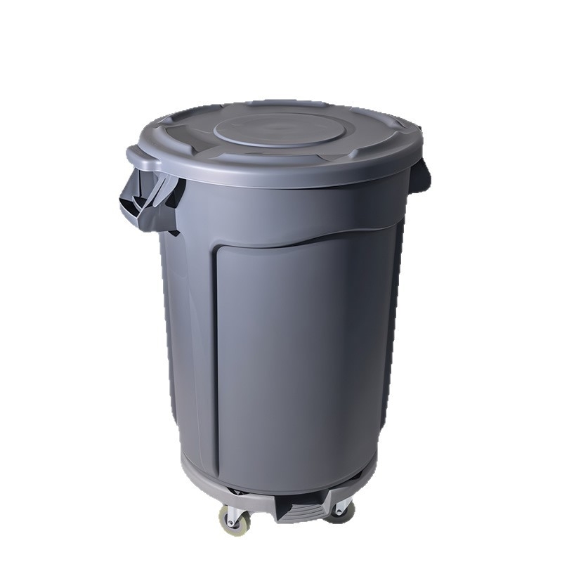 Aodo velika okrugla kanta za smeće s poklopcem i kotačićima, plastični spremnik za pohranu vode s izuzetno velikim kapacitetom za ugostiteljstvo, kuhinju, vanjske prostore i komercijalnu upotrebu
