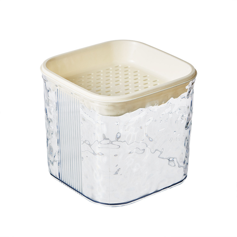 Coș de gunoi din plastic pătrat cu drenaj pentru resturi de ceai, recipient pentru ceai, mini coș de birou