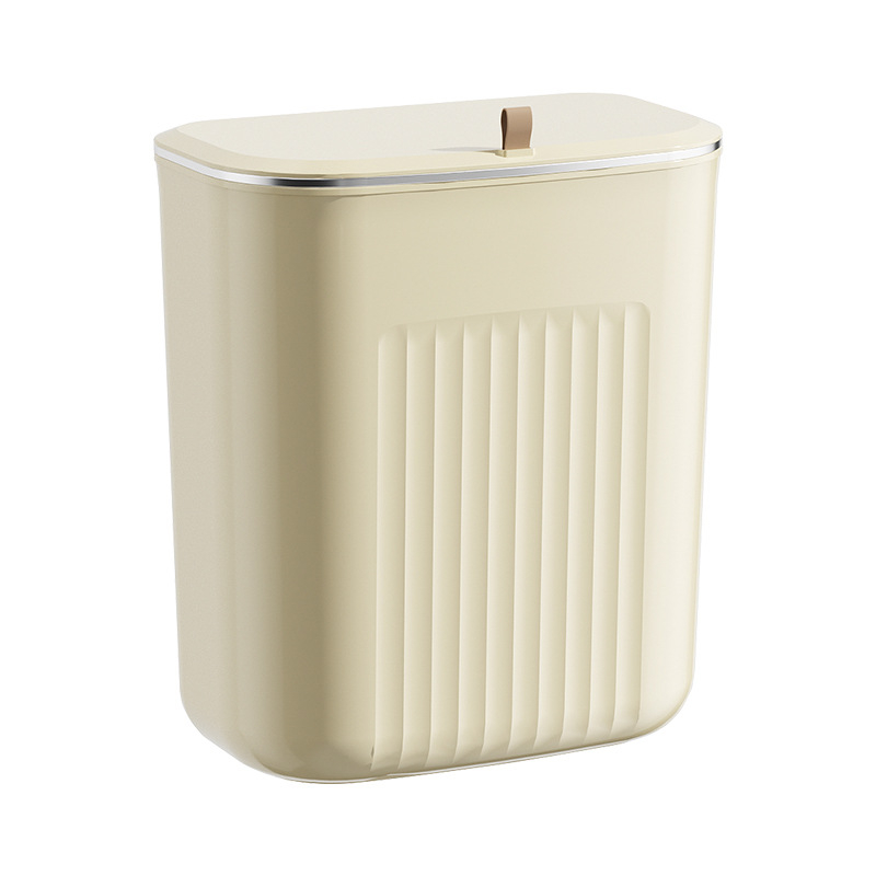 Coș de gunoi de bucătărie montat pe perete, 7 L, capacitate mare, cu capac, design cu spațiu îngust
