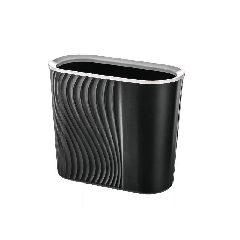 Coș de gunoi din plastic, cu dungi, 8L, fără capac, pătrat, pentru baie