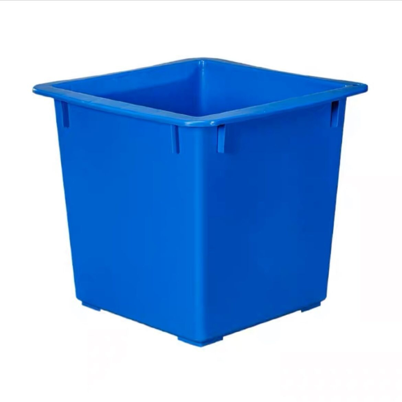 Container din plastic, comercial, îngroșat, fără capac, 60 L, pătrat, exterior, pentru sortarea deșeurilor în școli