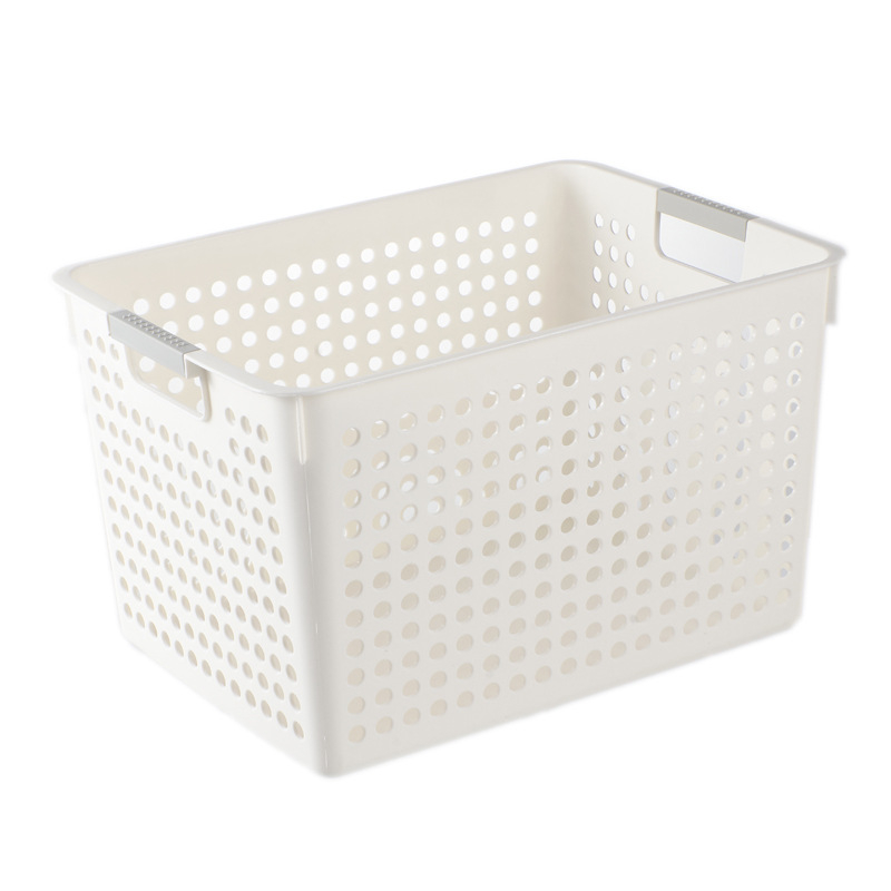 Coș de depozitare din plastic pentru birou, organizator dreptunghiular pentru gustări și jucării