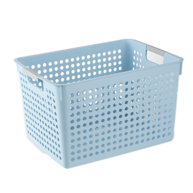 Coș de depozitare din plastic pentru birou, organizator dreptunghiular pentru gustări și jucării