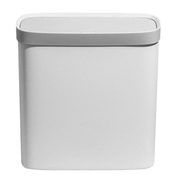 Coș de gunoi pentru baie din plastic, profil subțire pentru spații înguste, formă cilindrică, 10 L, rezistent la mirosuri, deschidere prin apăsare